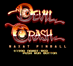 Devil Crash title screen for PC Engine